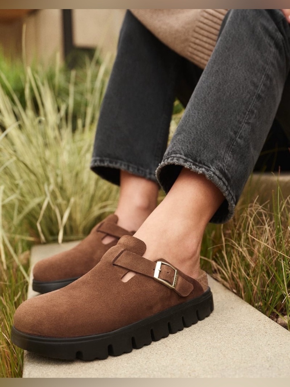 Birkenstock Papillio Chunky Boston Clog Brown Dark Tea size 8 - 8.5 - Picture 1 of 10